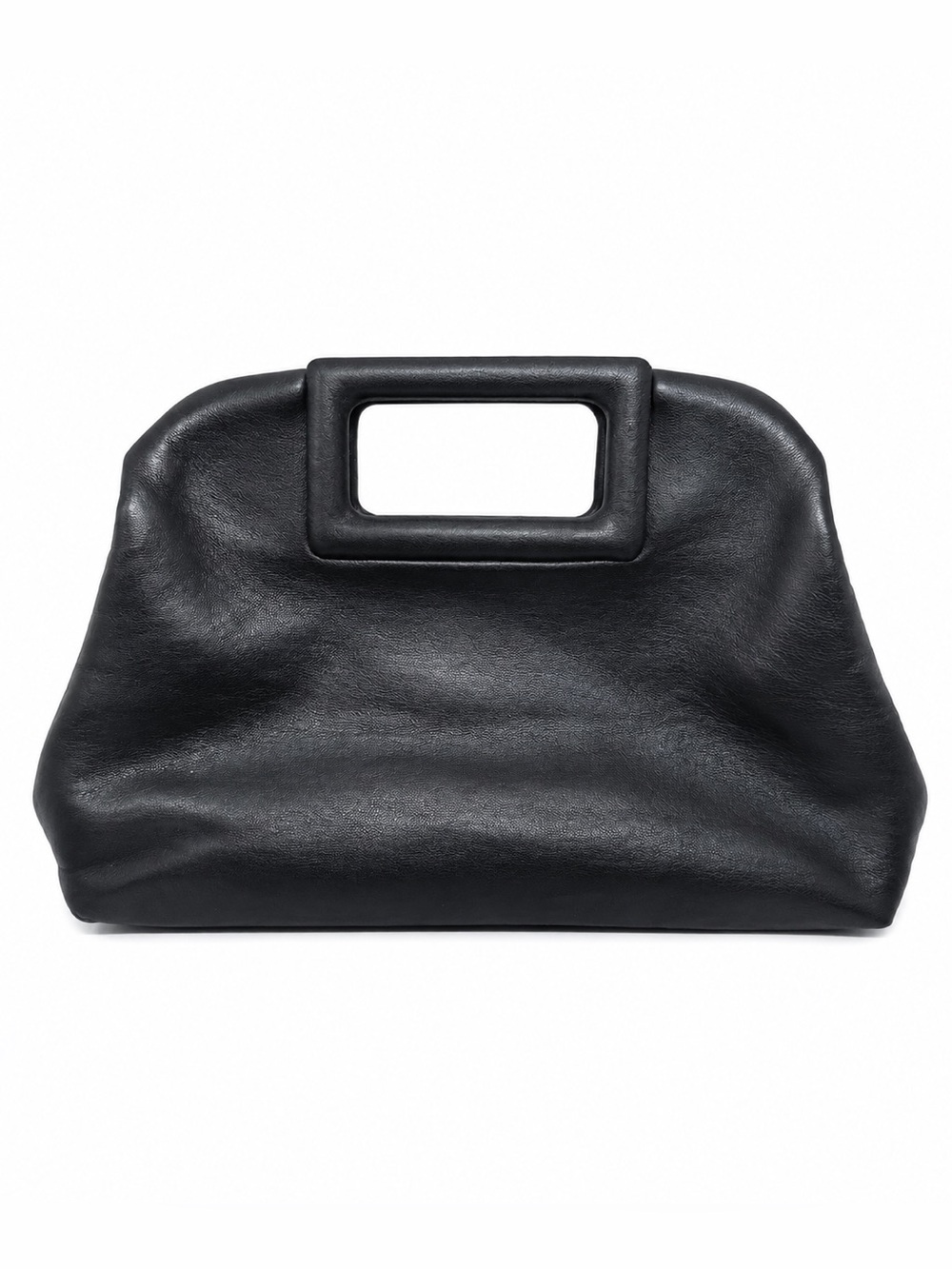 NWT! Express Black Faux Leather Structured Cutout Handle Tote Bag